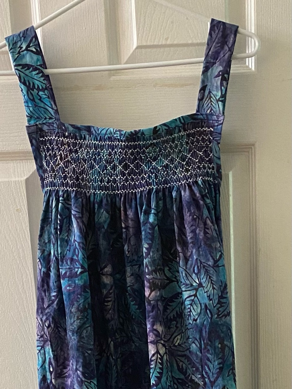 Smocked Batik Cotton Dress